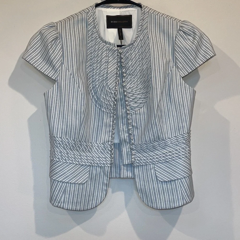 NWT BCBGMaxAzria Striped Jacket - Picture 3 of 10